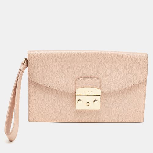 Furla Pink Leather Metropolis Envelope Wristlet Clutch - Furla - Modalova