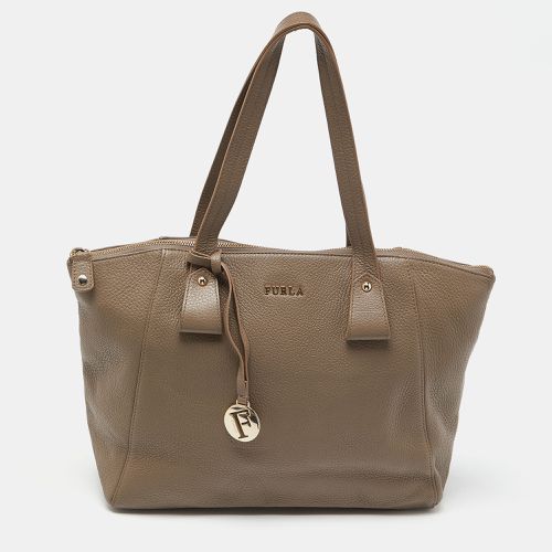 Furla Taupe Leather Zip Tote - Furla - Modalova