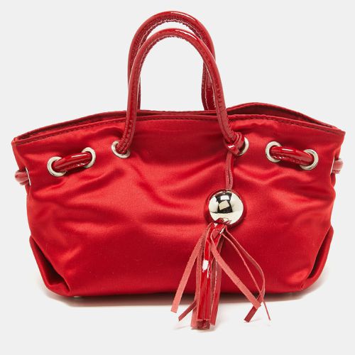 Furla Red Satin and Patent Leather Baguette Bag - Furla - Modalova