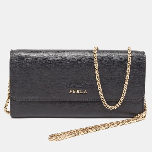 Furla Black Leather Babylon Wallet on Chain - Furla - Modalova