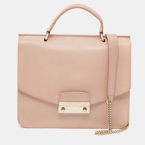 Furla Light Pink Leather Julia Top Handle Bag - Furla - Modalova