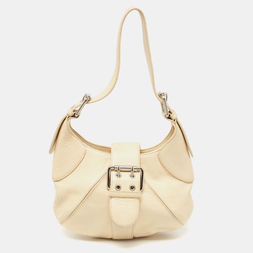 Furla Cream Leather Buckle Flap Hobo - Furla - Modalova