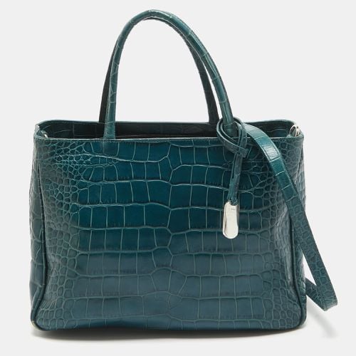 Dark Croc Embossed Leather Practica Tote - Furla - Modalova