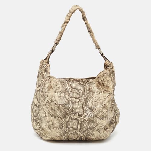 Furla Light Green/Black Python Embossed Leather Hobo - Furla - Modalova