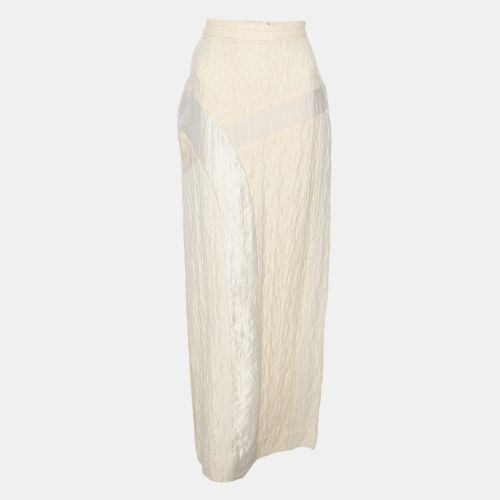 Koi Creme Textured Silk Maxi Skirt S - Koi - Modalova