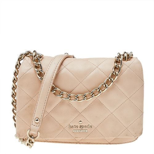 Kate Spade Beige Quilted Leather Mini Emerson Place Vivenna Shoulder Bag - Kate Spade - Modalova