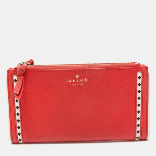 Kate Spade Red Leather Double Zip Clutch - Kate Spade - Modalova