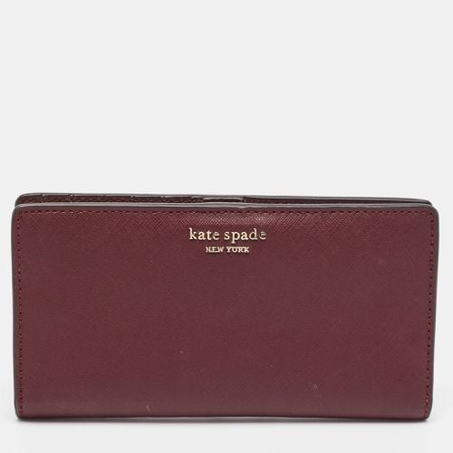 Kate Spade Burgundy Saffiano Leather Leila Continental Wallet - Kate Spade - Modalova