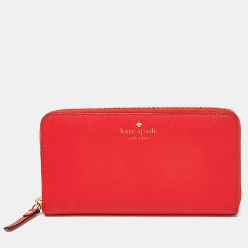 Kate Spade Red Leather Zip Around Continental Wallet - Kate Spade - Modalova