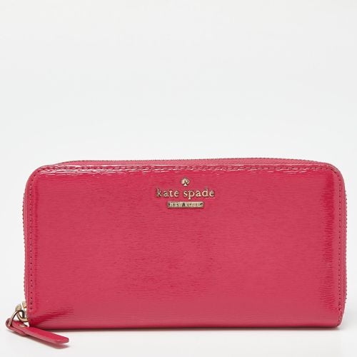 Kate Spade Pink Patent Leather Zip Around Continental Wallet - Kate Spade - Modalova