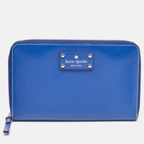 Kate Spade Blue Leather Zip Organizer Clutch - Kate Spade - Modalova