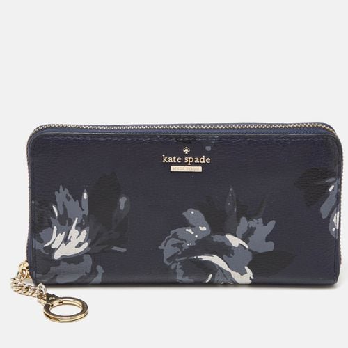 Kate Spade Blue FLoral Print Leather Zip Around Wallet - Kate Spade - Modalova