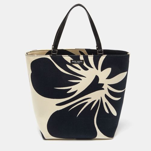 White Hibiscus Printed Canvas Tote - Kate Spade - Modalova