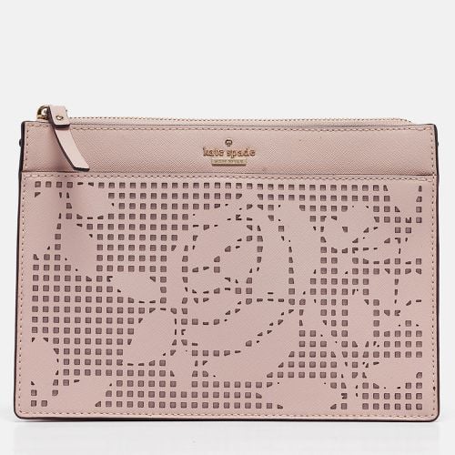 Kate Spade Light Pink Perforated Leather Cameron Street Clarise Clutch Bag - Kate Spade - Modalova