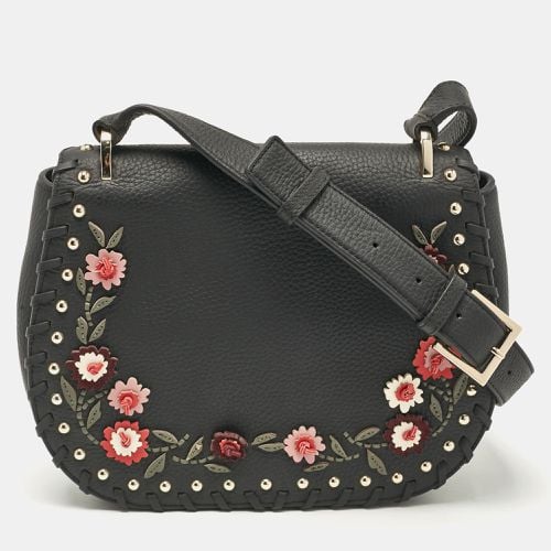 Kate Spade Black Leather Floral Applique Tressa Shoulder Bag - Kate Spade - Modalova