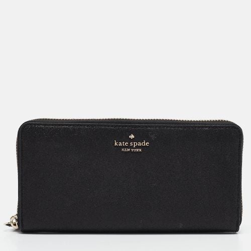 Kate Spade Black Glitter Leather New York Joeley Zip Continental Wallet - Kate Spade - Modalova