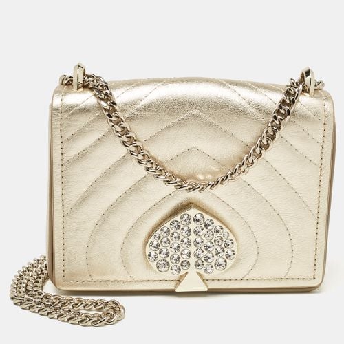 Kate Spade Gold Quilted Leather Amelia Jeweled Chain Shoulder Bag - Kate Spade - Modalova