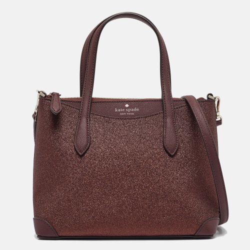 Kate Spade Burgundy Glitter and Leather New York Shimmy Tote - Kate Spade - Modalova