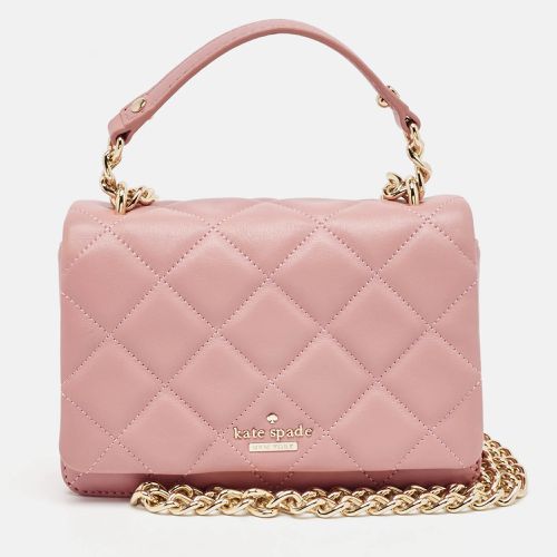 Kate Spade Pink Quilted Leather Mini Emerson Place Vivenna Shoulder Bag - Kate Spade - Modalova