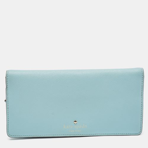 Kate Spade Light Blue Leather Bifold Continental Wallet - Kate Spade - Modalova