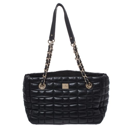 Kate Spade Black Square Quilted Leather Chain Tote - Kate Spade - Modalova