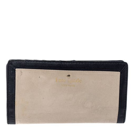 Kate Spade Beige/Black Leather Long Wallet - Kate Spade - Modalova