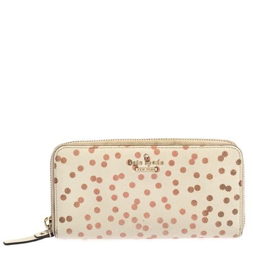 Kate Spade White/Red Polka Dots Zip Around Wallet - Kate Spade - Modalova