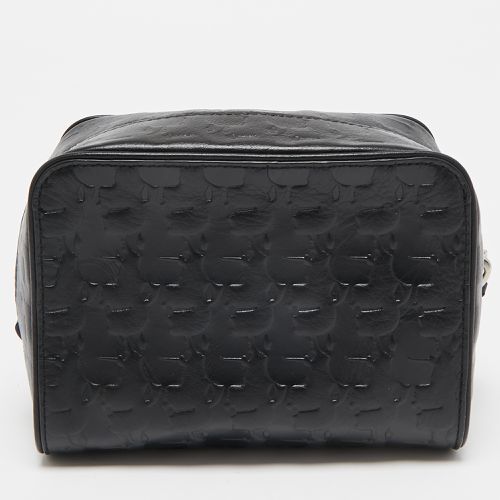 Karl Lagerfeld Black Embossed Leather Pouch - Karl Lagerfeld - Modalova