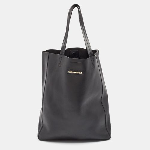 Karl Lagerfeld Black Leather Vertical Tote - Karl Lagerfeld - Modalova