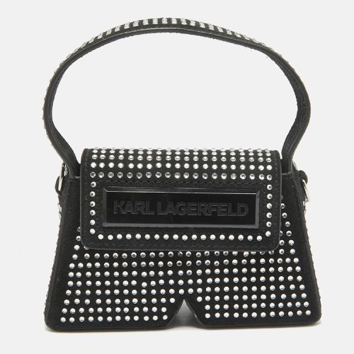 Karl Lagerfeld Black Suede Nano Crystals Ikon/K Bag - Karl Lagerfeld - Modalova