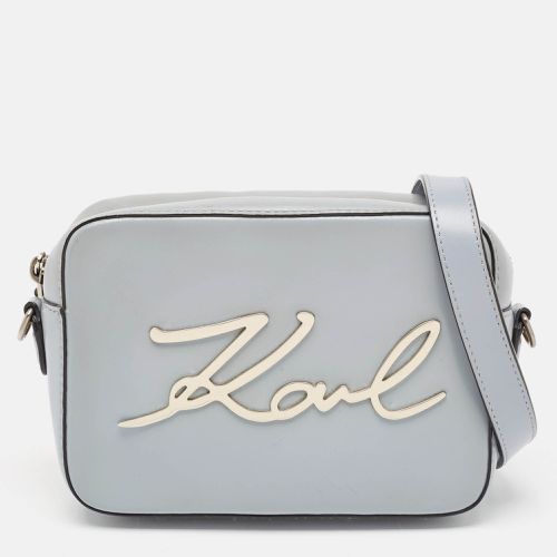 Karl Lagerfeld Light Blue Leather K/Signature Camera Crossbody Bag - Karl Lagerfeld - Modalova