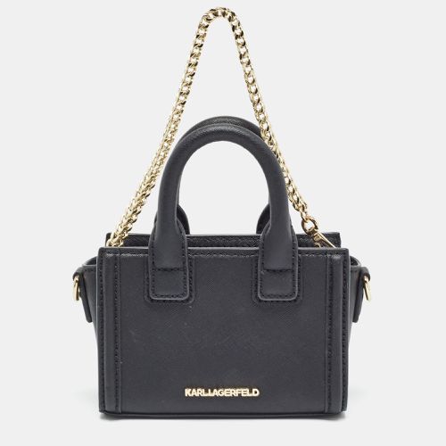 Karl Lagerfeld Black Saffiano Leather Micro K KLASSIK Tote - Karl Lagerfeld - Modalova