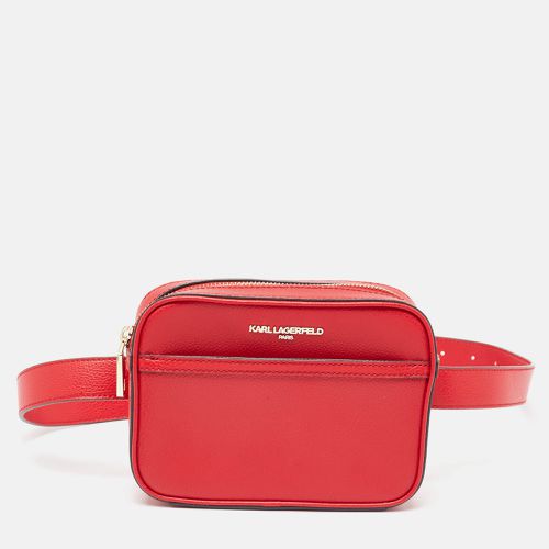 Karl Lagerfeld Red Leather Camera Waist Belt Bag - Karl Lagerfeld - Modalova