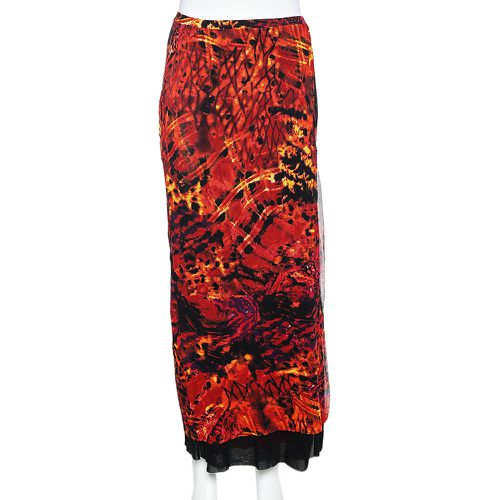 Kenzo Jeans Orange Printed Jersey Skirt L - Kenzo Jeans - Modalova