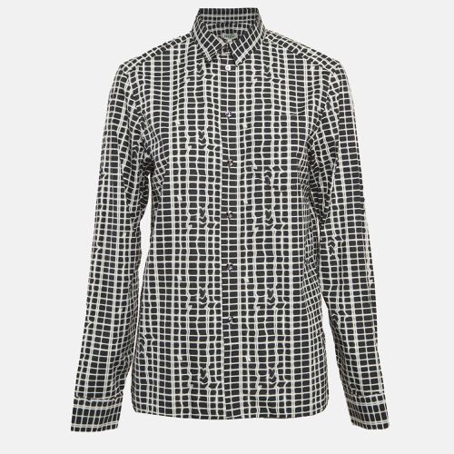 Kenzo Black/White Abstract Check Cotton Shirt M - Kenzo - Modalova