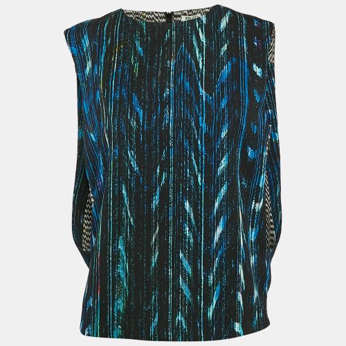 Kenzo Black/Multicolor Textured Synthetic Round Neck Sleeveless Top M - Kenzo - Modalova
