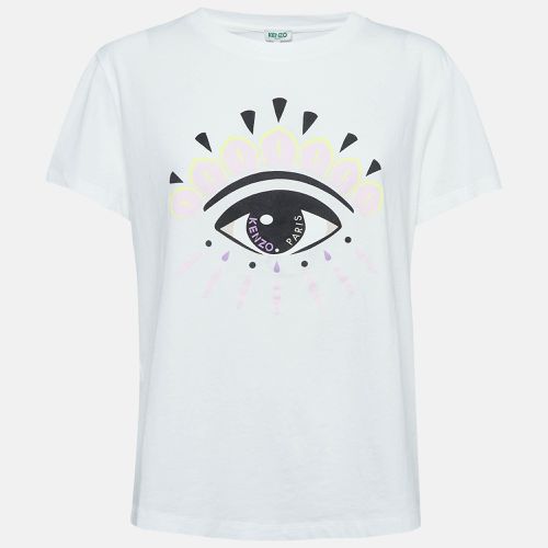 Kenzo White Eye Print Cotton Knit Crew Neck T-Shirt XL - Kenzo - Modalova