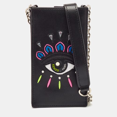 Kenzo Black Leather Eye Crossbody Phone Case - Kenzo - Modalova