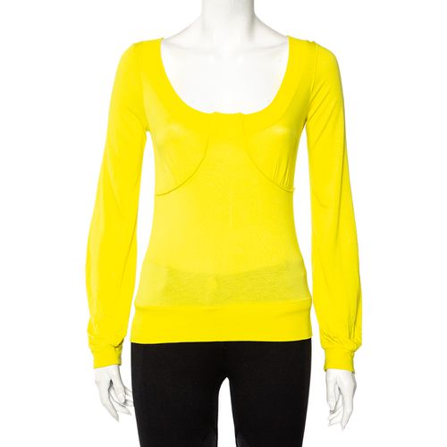 Kenzo Yellow Knit Scoop Neck T-Shirt S - Kenzo - Modalova