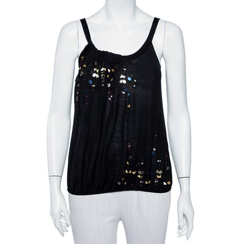 Kenzo Black Embellished Silk Knit Tank Top S - Kenzo - Modalova