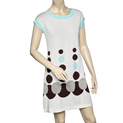 Off Circle Patterned Cotton Knit Shift Dress S - Kenzo - Modalova