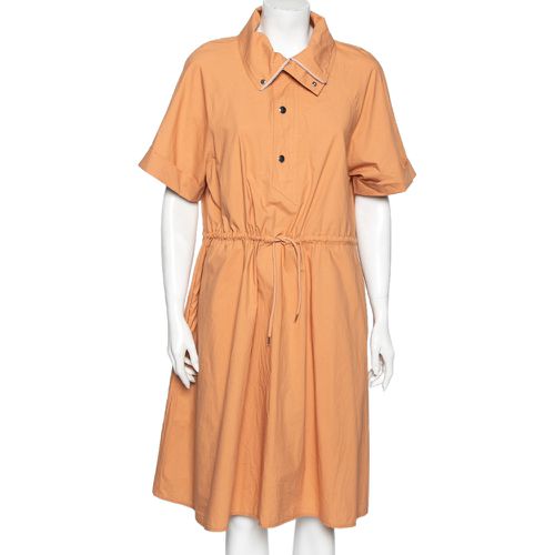 Kenzo Orange Cotton Drawstring Waist Tie Detail Shirt Dress S - Kenzo - Modalova