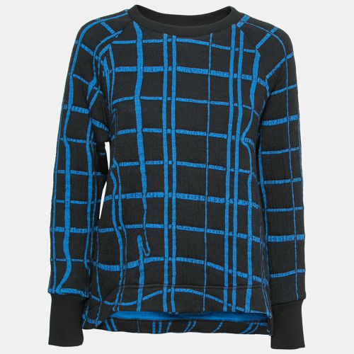 Kenzo Blue and Black Checkered Printed Knit Long Sleeve Crew Neck Sweater L - Kenzo - Modalova