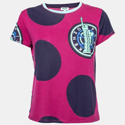 Kenzo Magenta Logo Printed Short Sleeve T-Shirt S - Kenzo - Modalova