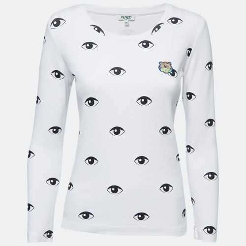 Kenzo White Eye Print Cotton Long Sleeve T-Shirt M - Kenzo - Modalova