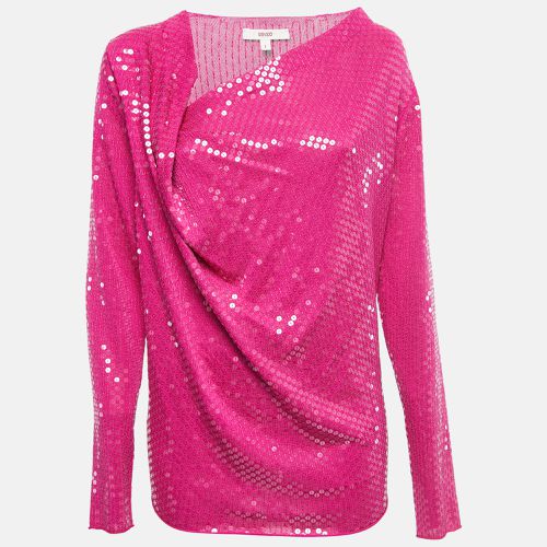 Sequin Embellished Silk Knit Draped Long Sleeve Tunic L - Kenzo - Modalova