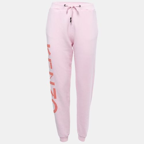 Kenzo Pink Logo Printed Cotton Knit Joggers S - Kenzo - Modalova