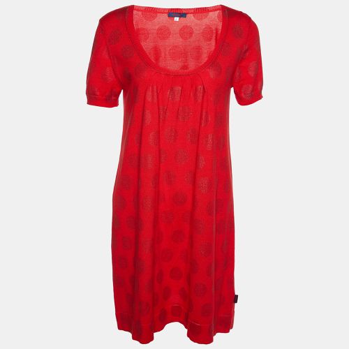 Kenzo Red Lurex Polka Cotton Knit Mini Dress L - Kenzo - Modalova