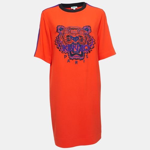 Kenzo Orange Crepe Tiger Motif T-Shirt Dress S - Kenzo - Modalova