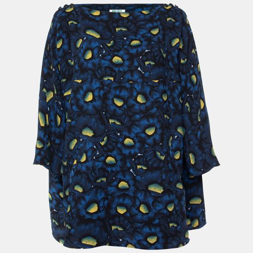 Kenzo Navy Blue Floral Print Crepe Oversized Blouse M - Kenzo - Modalova